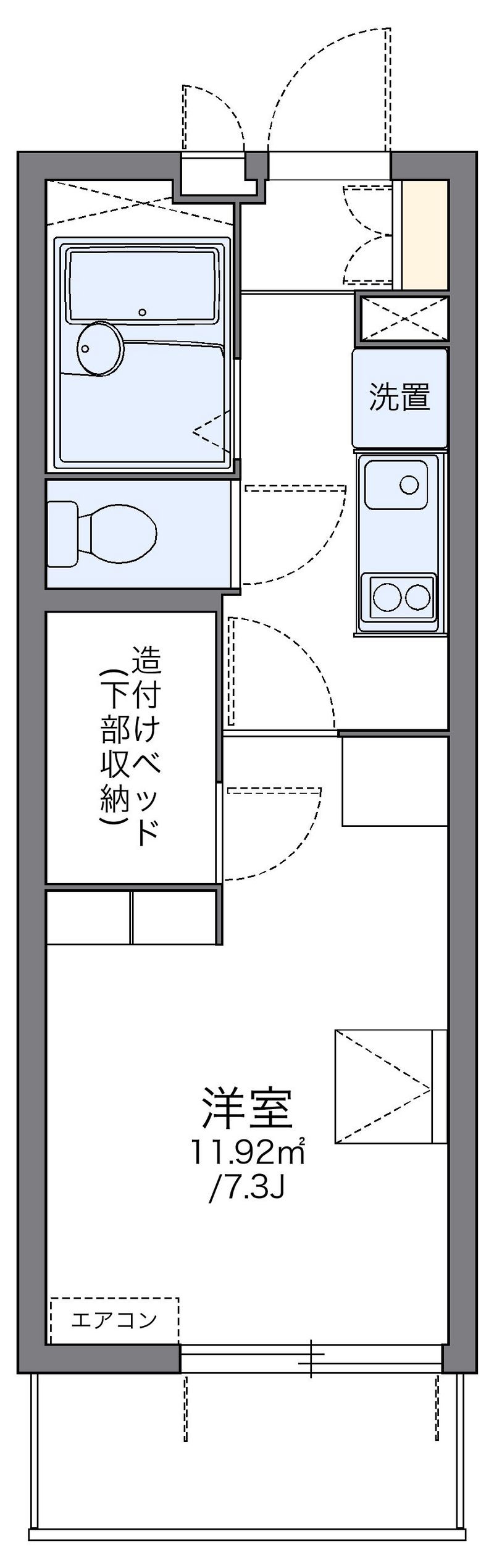 レオパレスＰａｒｋＴｏｗｎ和泉 間取図