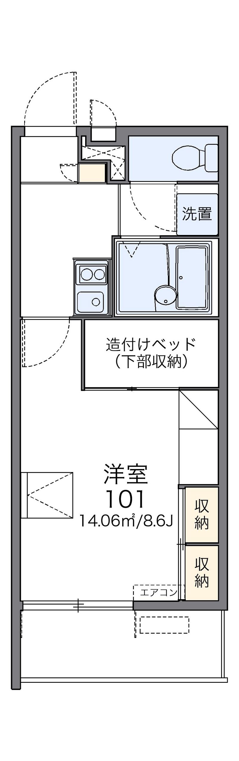 レオパレスパールアケノ第６ 間取図