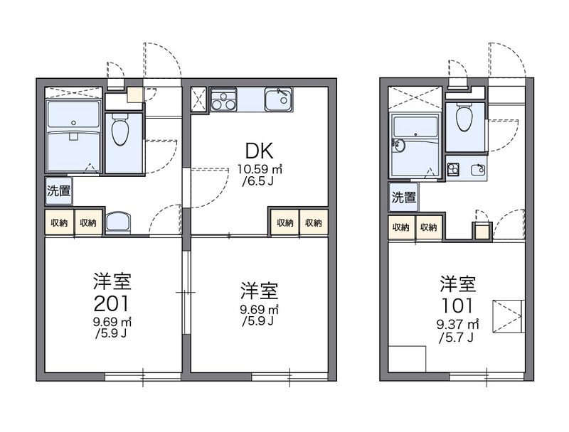 レオパレスメイク　ワン 間取図