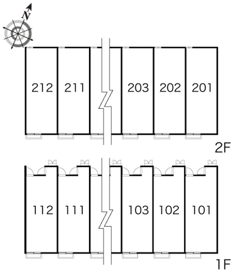 レオパレスＰＥＡＣＥＦＵＬ　Ｃ 間取り配置図