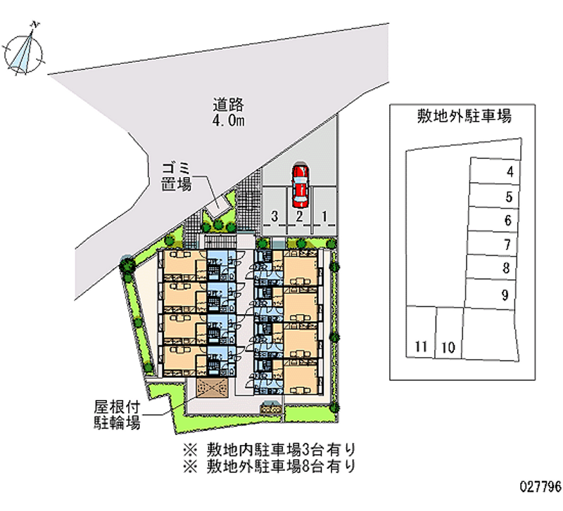 レオパレスポトリバＨ 月極駐車場