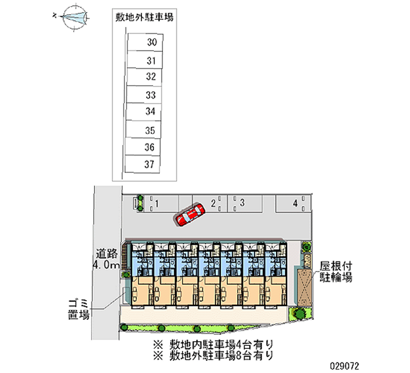 レオパレス雷電 月極駐車場