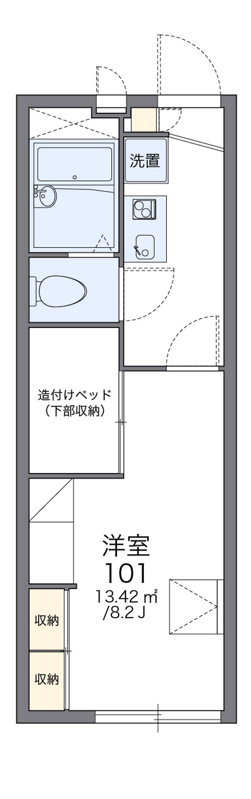 レオパレス１００ 間取図