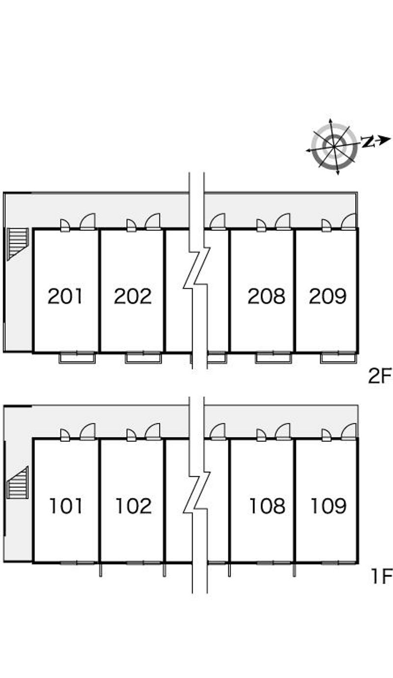 レオパレススナッグ　ビラ 間取配置図