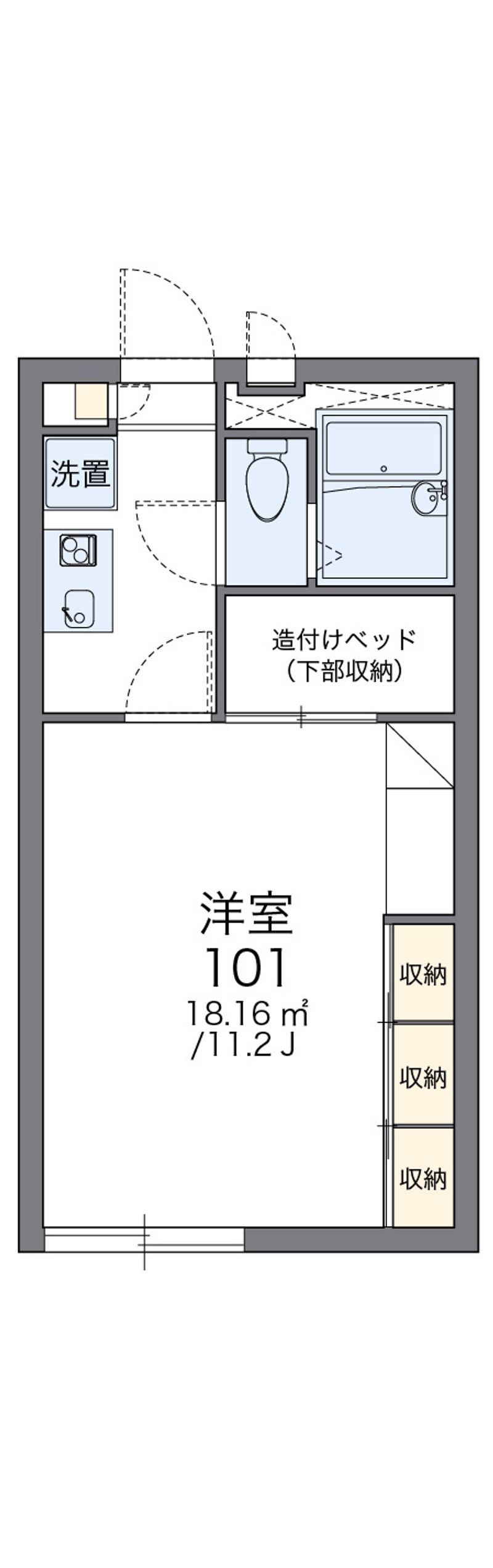 レオパレスエスポアール１番館 間取図
