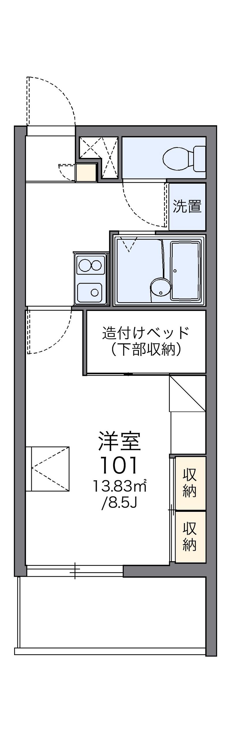 レオパレスかみはら通り 間取図