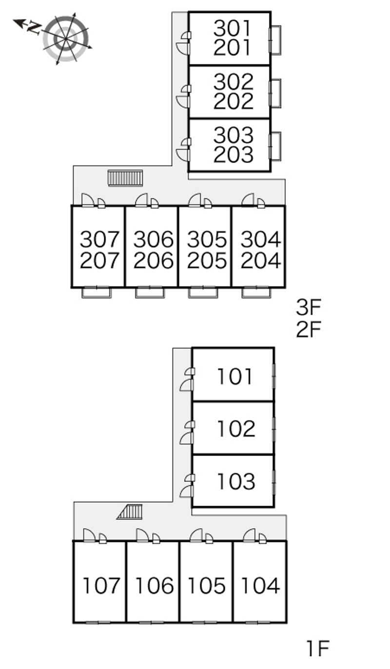レオパレス豊藤Ⅱ 間取配置図
