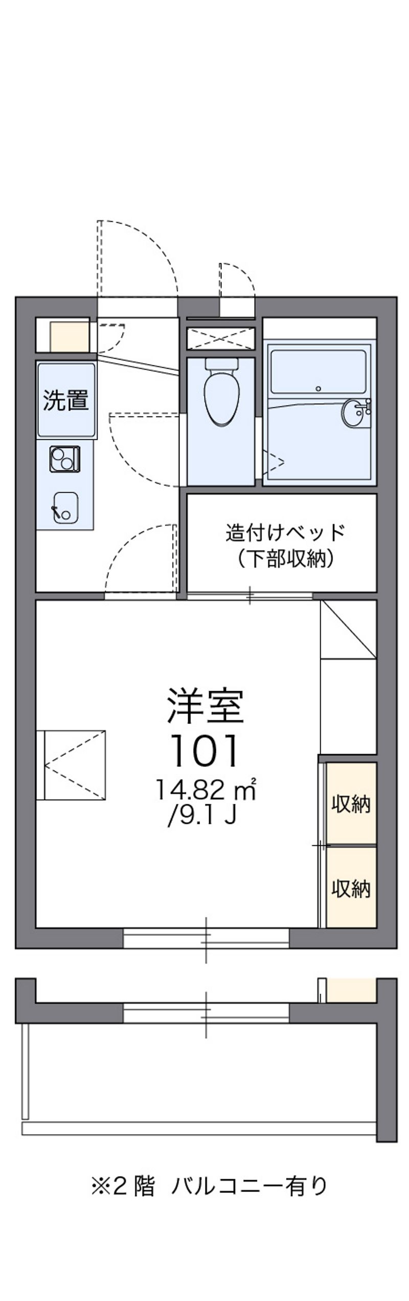 レオパレス虹の松原 間取図