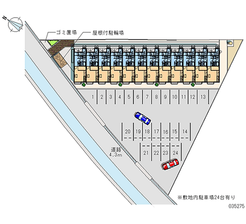 レオパレスフリージア山手 月極駐車場