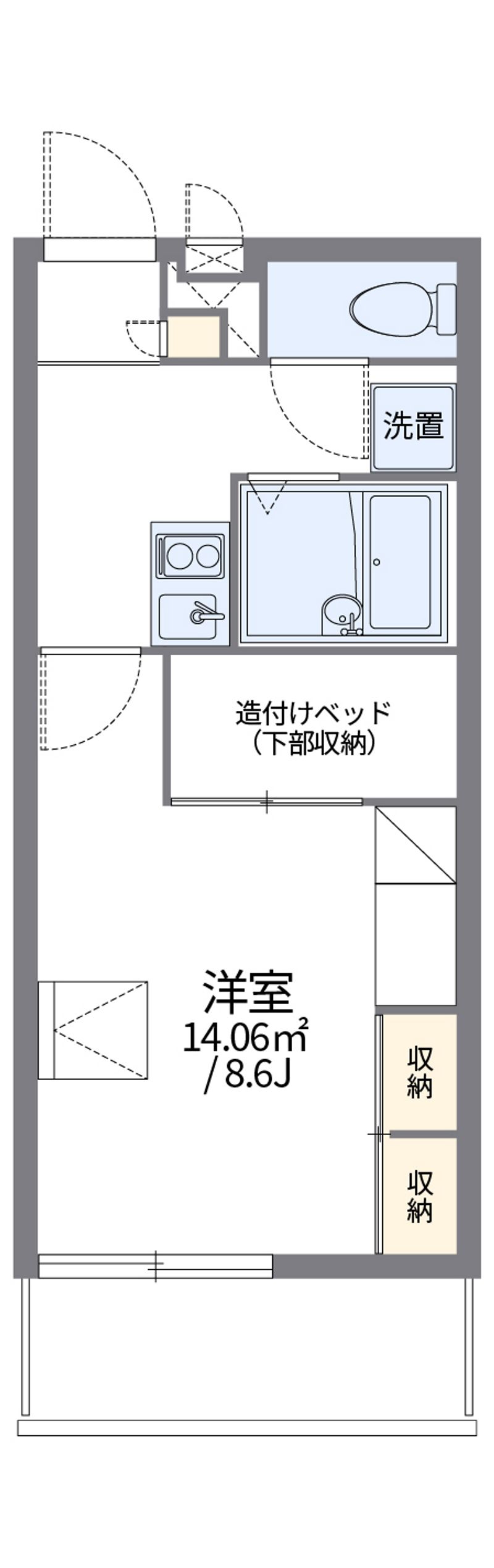 レオパレスサンコート学園前Ｂ 間取図