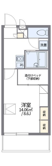 レオパレスサンコート学園前Ｂ 間取り図