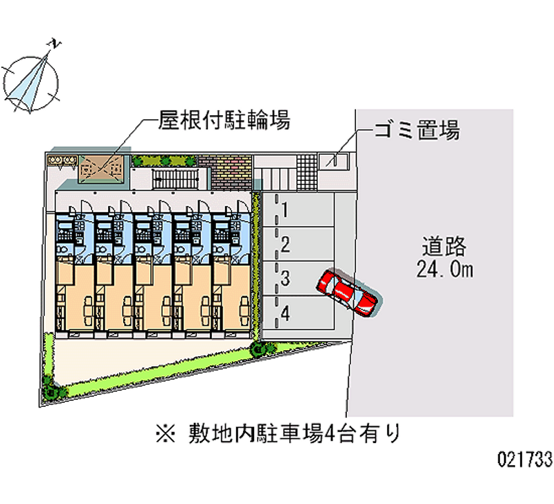 レオパレスピュア 月極駐車場