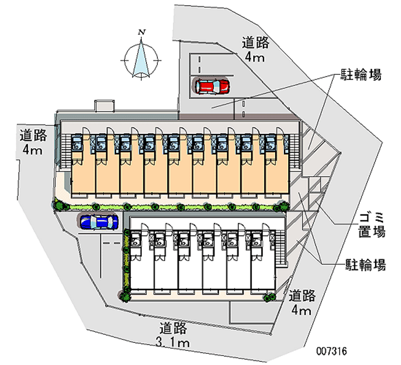 レオパレス西陣Ｂ 区画図
