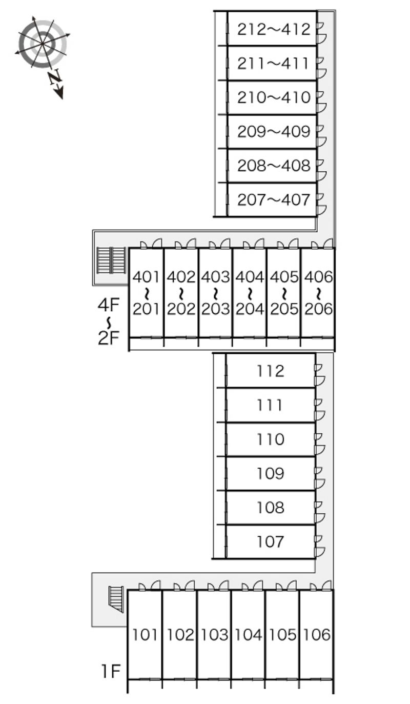 レオパレスひご坪井 間取配置図