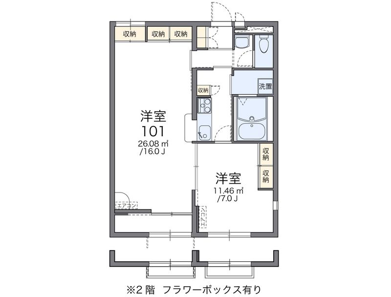 レオパレス城ノ内Ⅱ 間取図