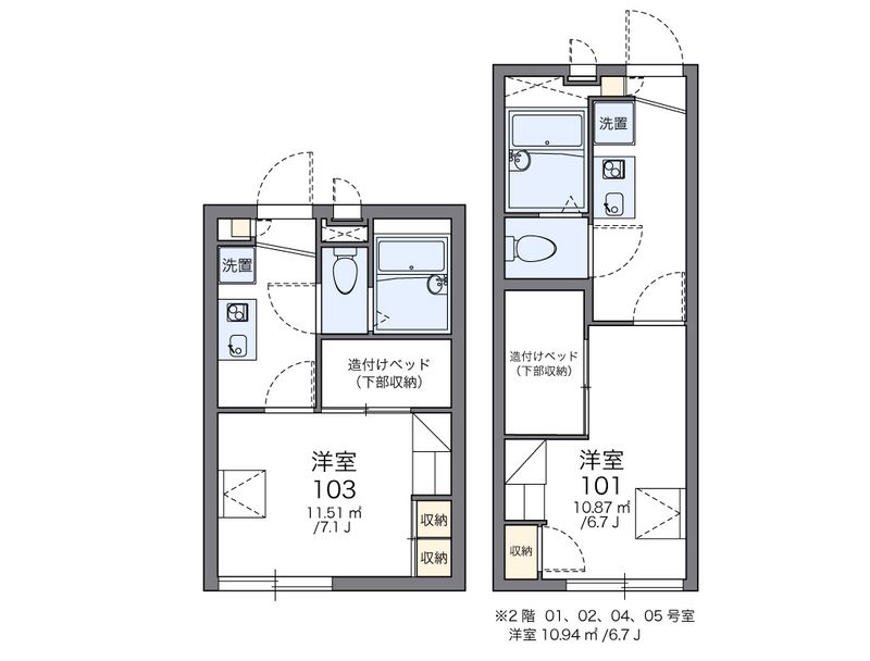 レオパレスさき 間取図