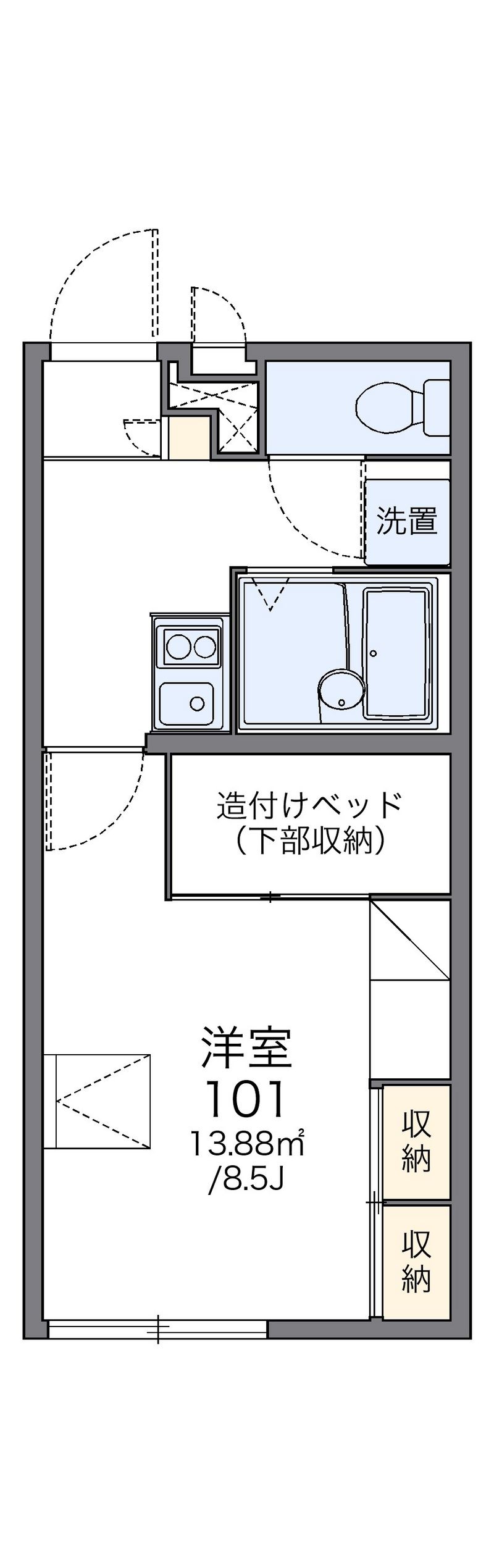 レオパレスフルールエルテライ 間取図