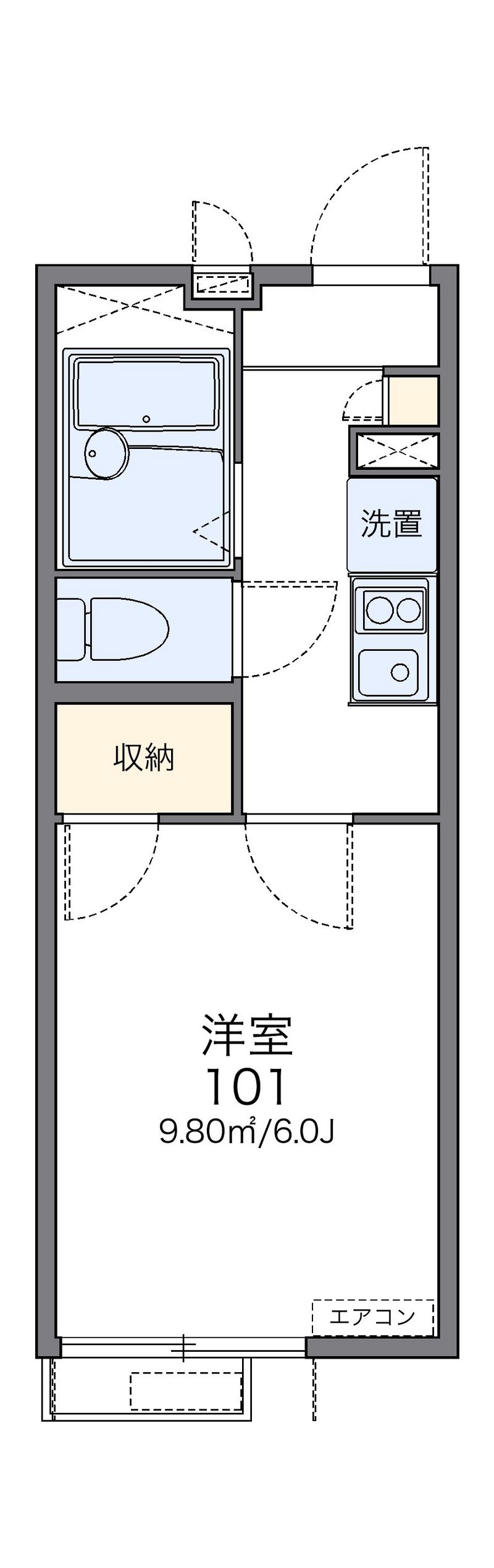 レオパレスパラドール　デ　徳丸 間取図