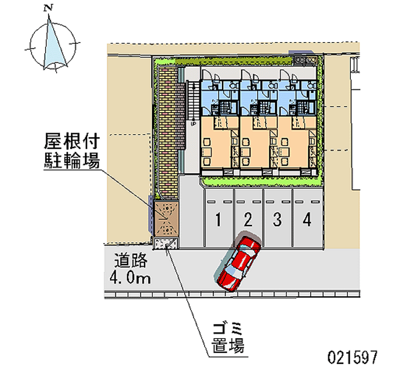 レオパレス後三条 月極駐車場