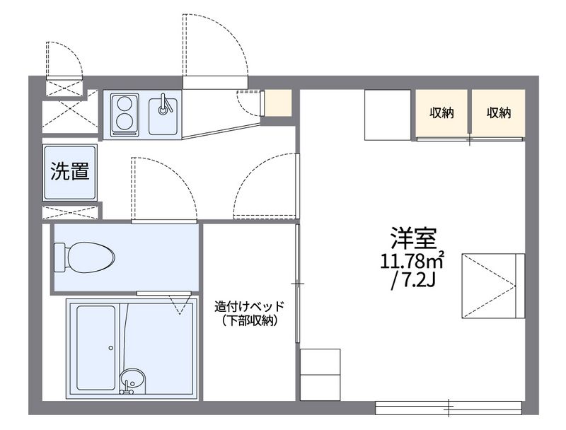 レオパレスフローラル北美町 間取図