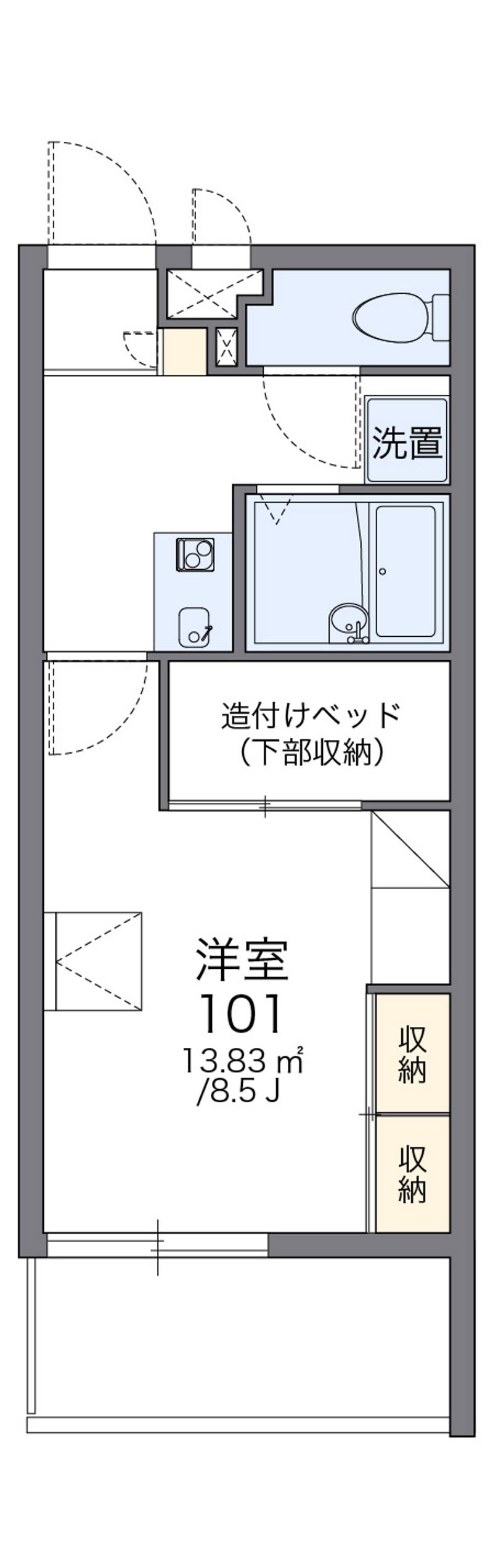 レオパレスＧトレバリー 間取図