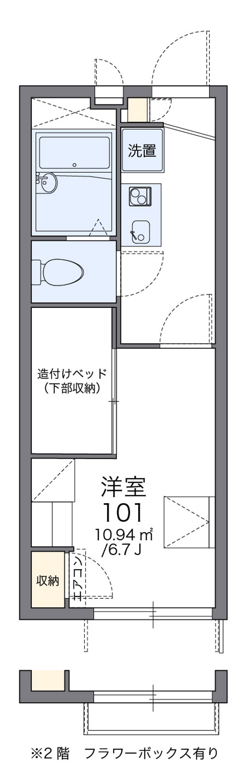 レオパレスエイト佃 間取図