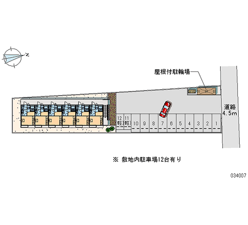 レオパレスプチシャトー２号館 月極駐車場