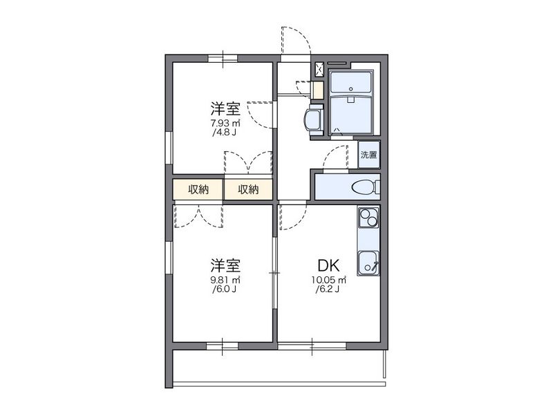 レオパレスプレジール城北Ｂ 間取図