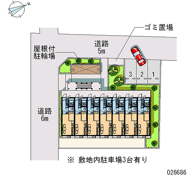 レオパレスはしば２ 月極駐車場