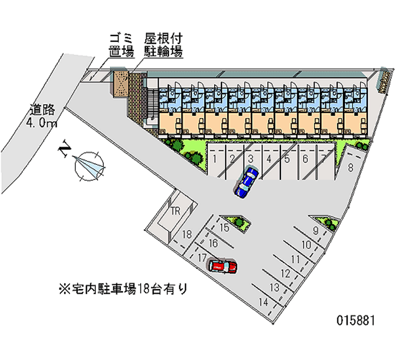 レオパレスブルーメ 月極駐車場