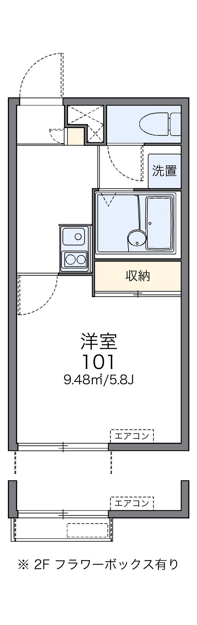 レオパレスボンマルシェ山科 間取図