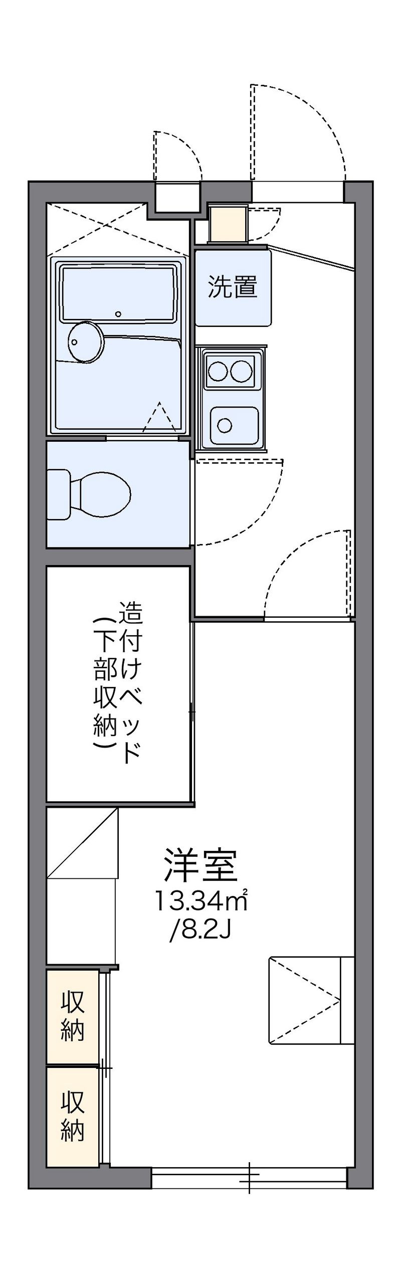 レオパレスアムール中里Ⅱ 間取図