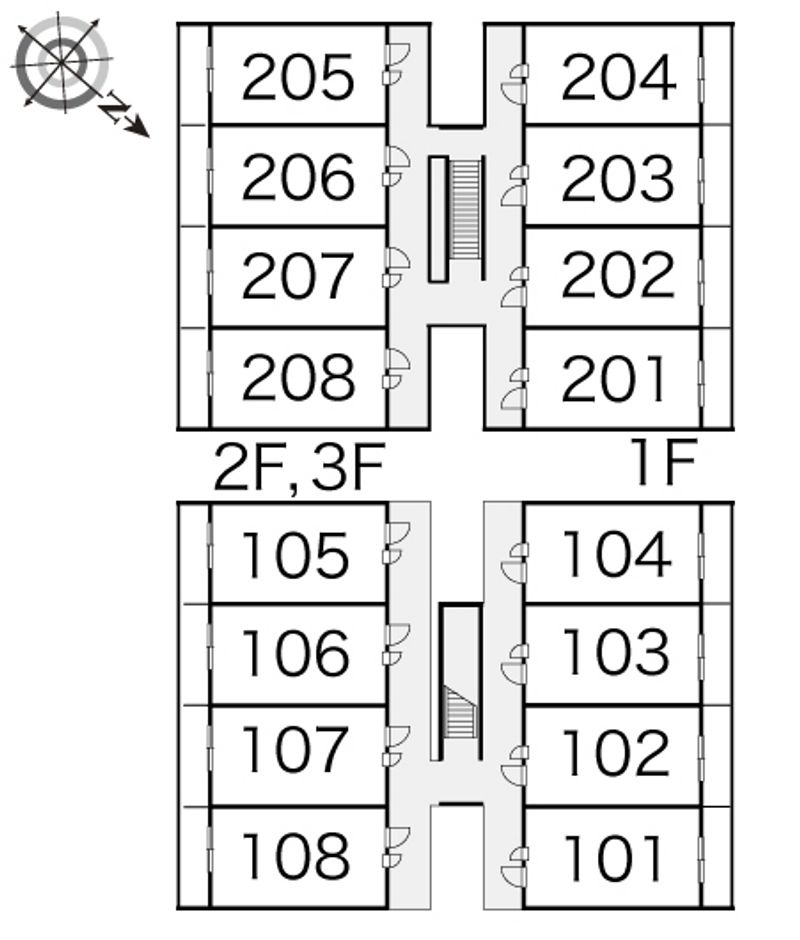 レオパレス新都心メカル 間取配置図