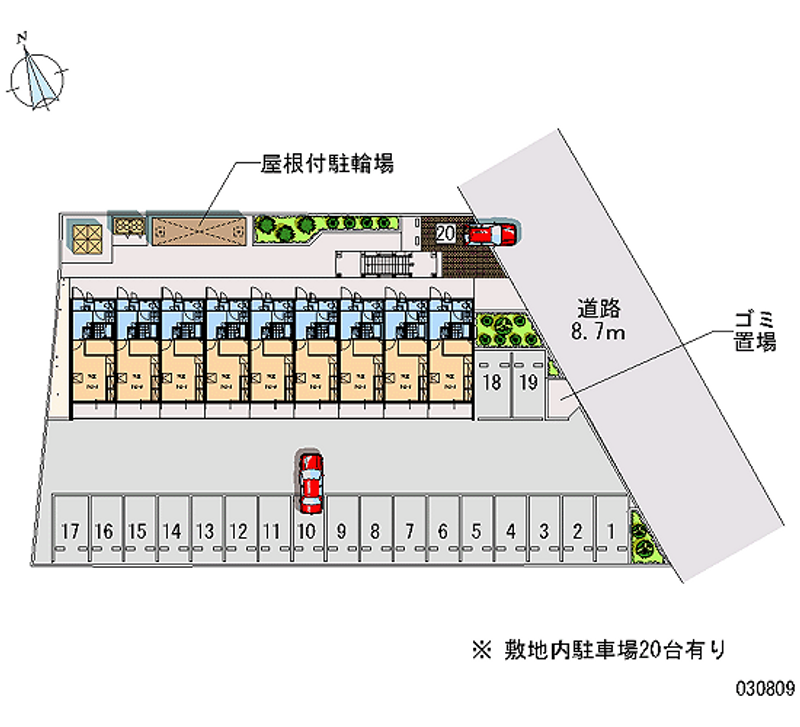 レオパレス扇Ⅱ 月極駐車場