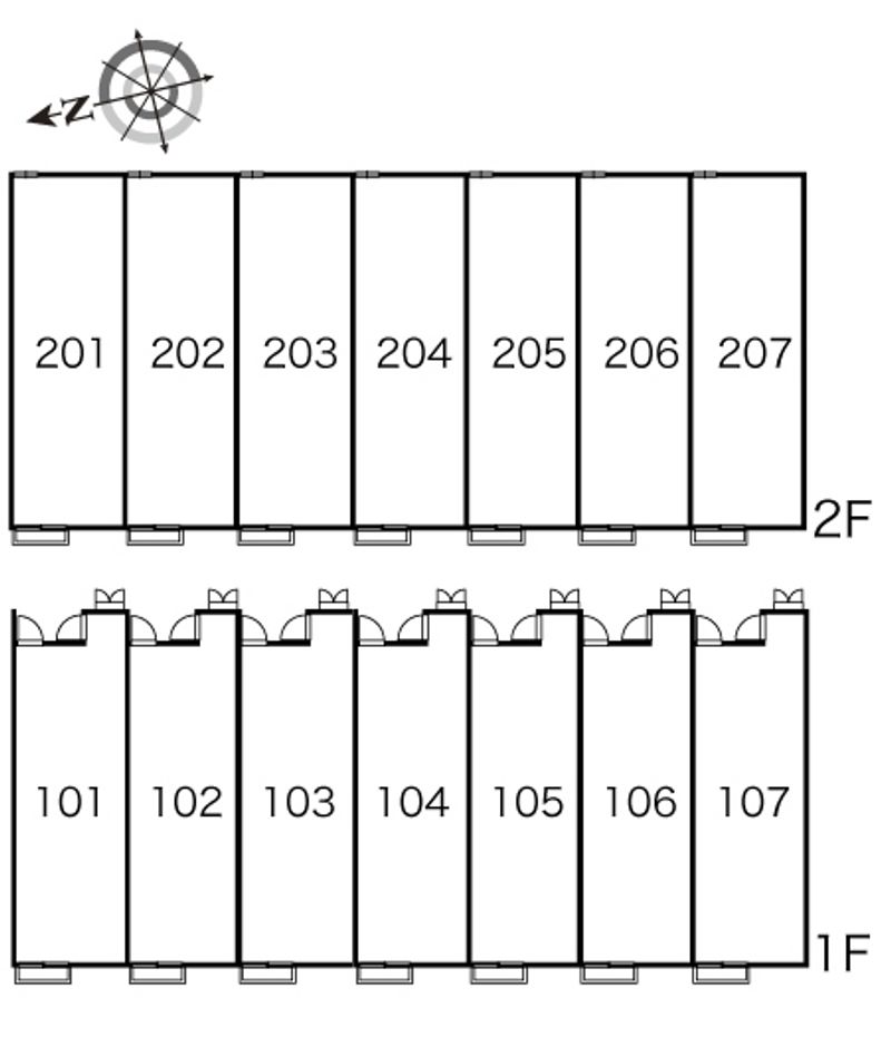レオパレス西久保　Ⅱ 間取り配置図