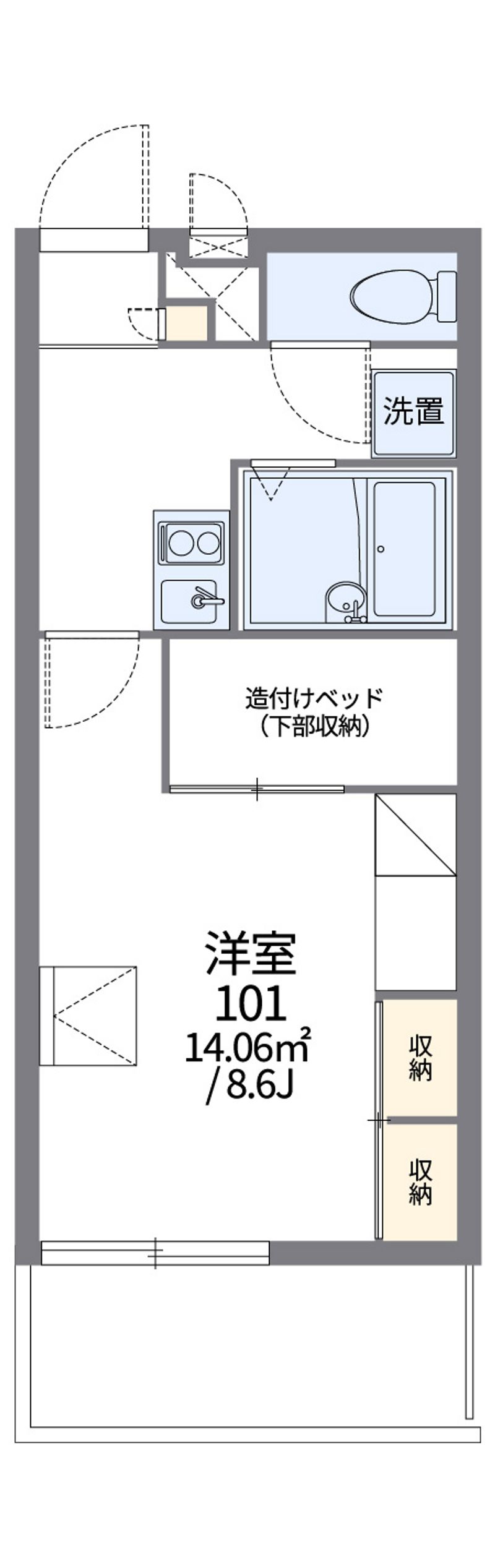 レオパレスユリシーズ本今 間取図