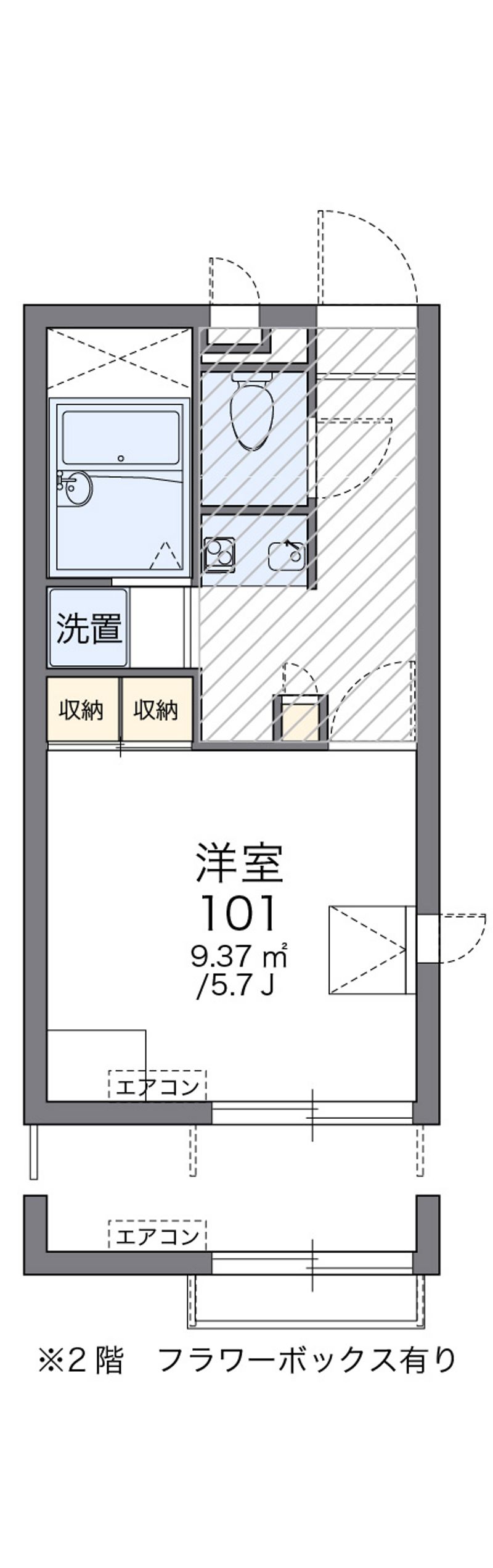 レオパレスエスポア六番町 間取図