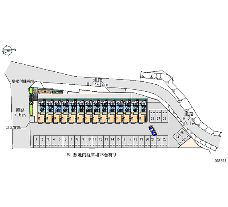 レオパレスゼフィール２８ 月極駐車場