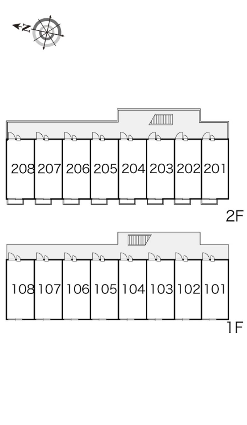 レオパレスハーレー　モリ 間取配置図