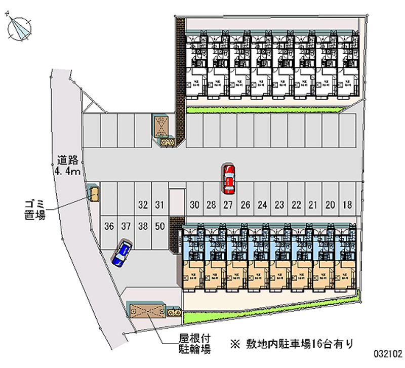 レオパレスはくわⅡ 月極駐車場