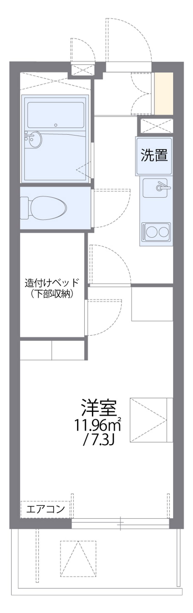 レオパレスセノーテ黒川 間取図