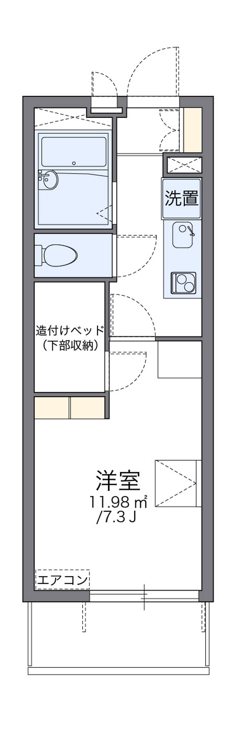 レオパレスまほろば高見 間取図