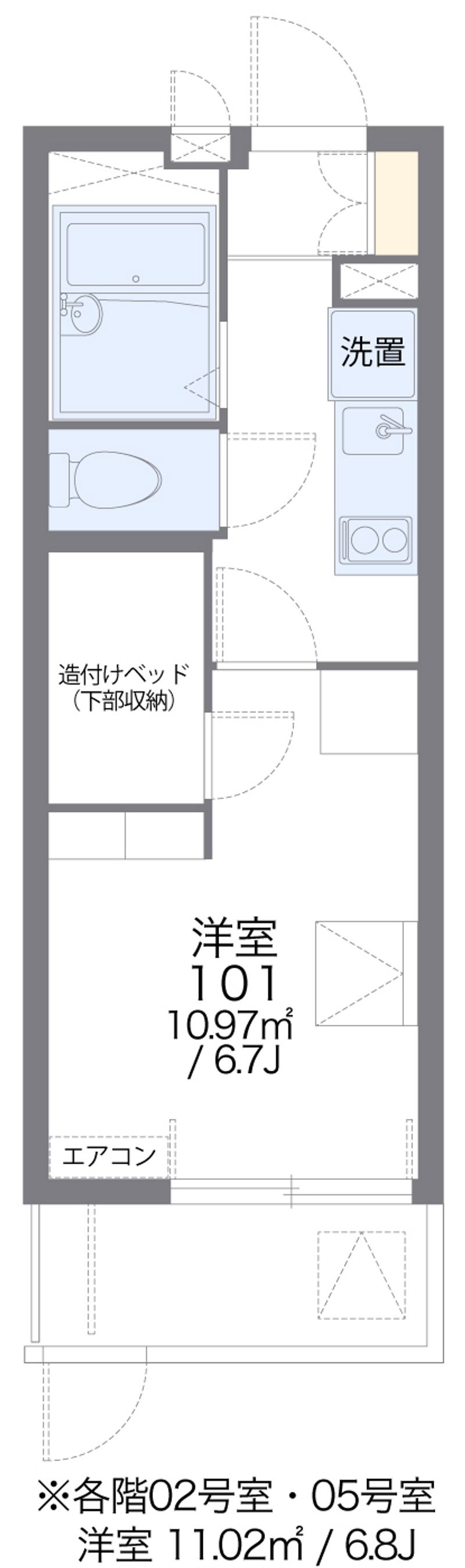 レオパレス遊眠舎 間取図
