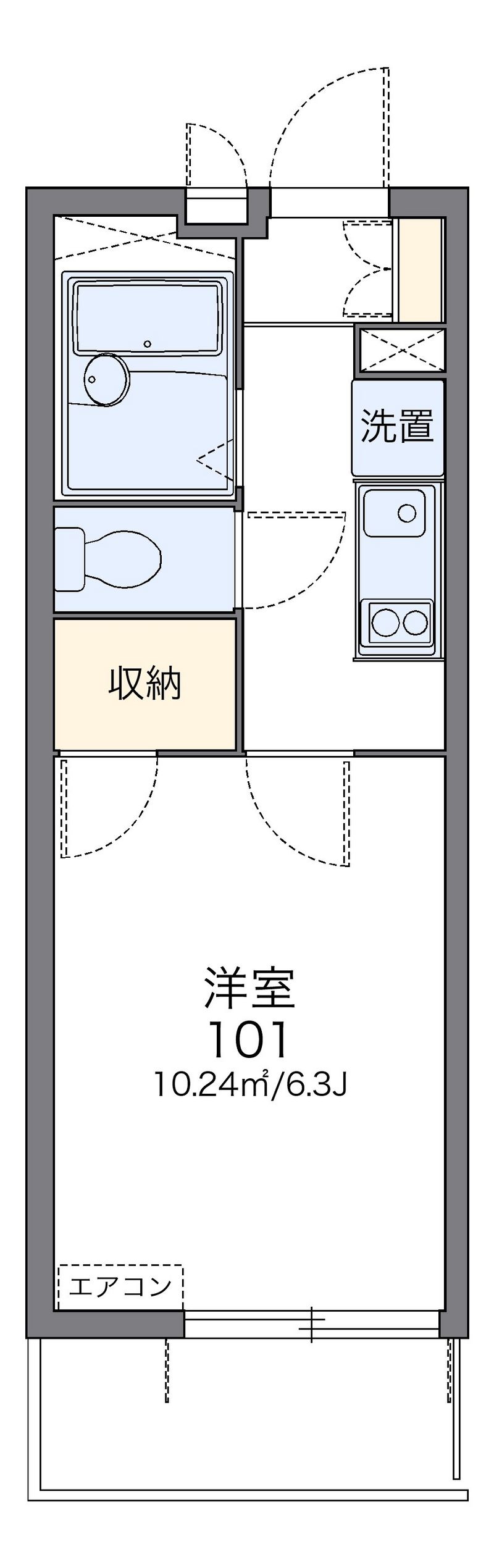 レオパレス植田南 間取図