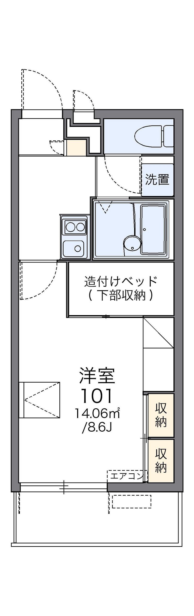 レオパレスアウローラ 間取図