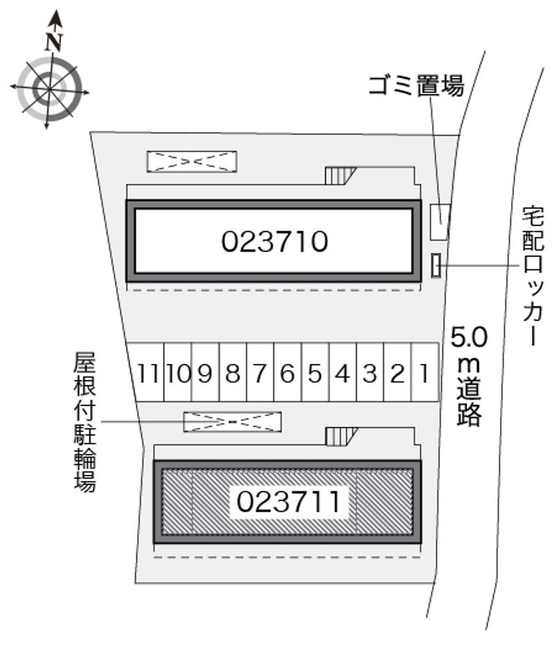 レオパレスフォレスト２１Ｂ 配置図