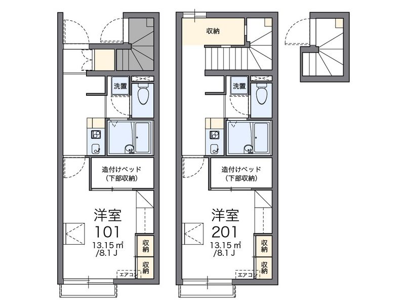 レオパレスハートフル西大寺 間取図