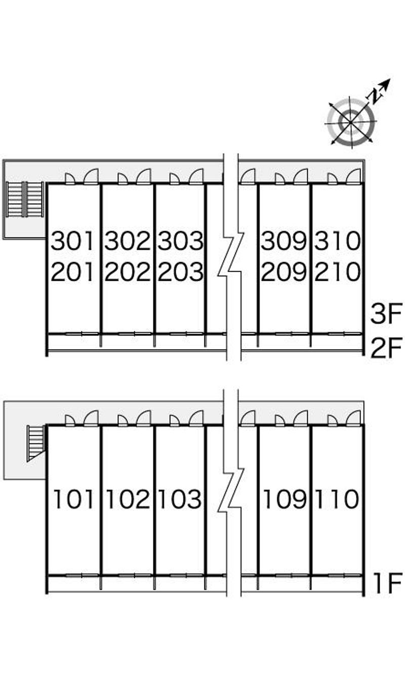 レオパレスグリチネⅡ 間取配置図