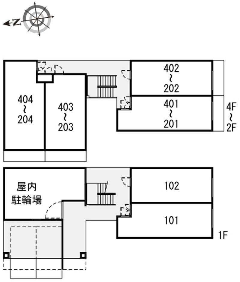 レオパレス香行苑１号 間取配置図