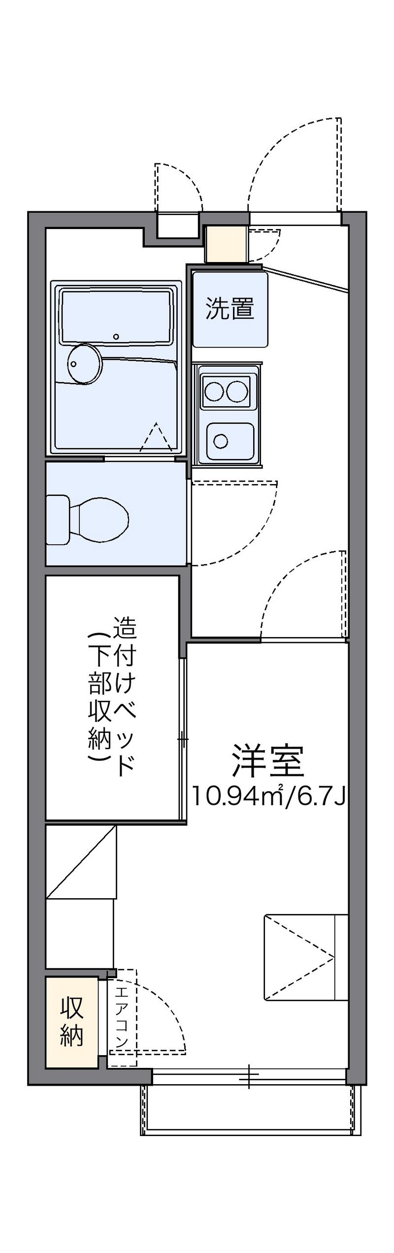 レオパレスパーチェ作新台 間取図